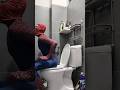 Spiderman in toilet #funny #nutella #toilet #stitch #humor #cleaning #prank #spiderman #comedy