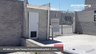 CL6740 - R37,800 pm | 500m² Factory To Let in Saxenburg Park 1