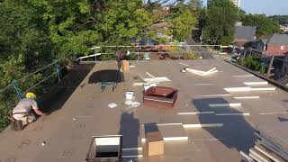 Installing 2% Tapered Sloped Sopra-Iso Poly Iso Insulation On Flat Roof in Toronto