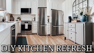 HOW TO PAINT LAMINATE CABINETS & FURNITURE | DIY KITCHEN COFFEE STATION MAKEOVER | KITCHEN REFRESH