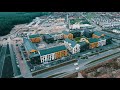 New urban development from a bird's eye view. Drone video 4K