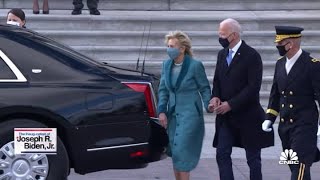President Joe Biden and Vice President Kamala Harris depart the U.S. Capitol