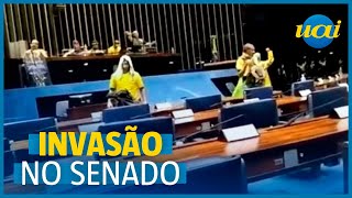 Bolsonaristas invadem Senado e escorregam no plenário