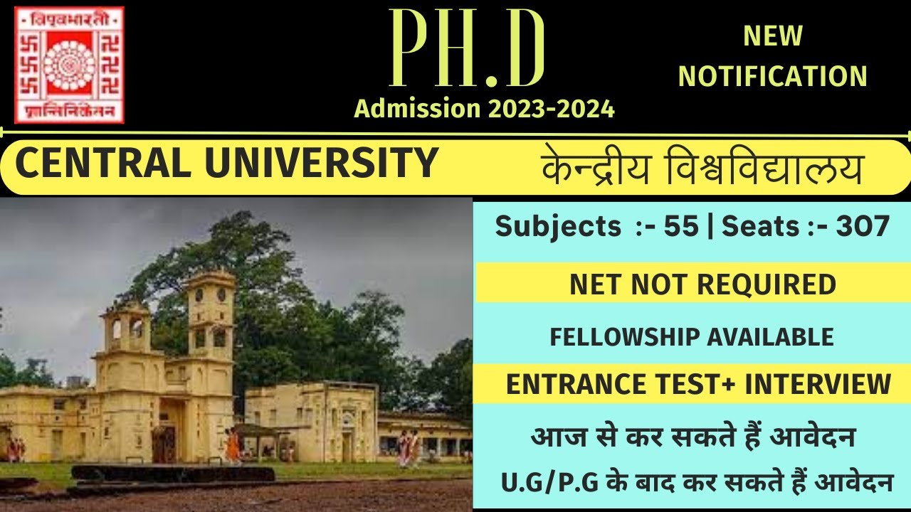 Central University PhD New Application Form 2023- 24 | आज से कर सकते ...