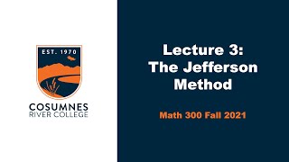 The Jefferson Method