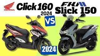 Honda Click 160 vs FKM Slick 150 | Side by Side Comparison | Specs \u0026 Price | 2024