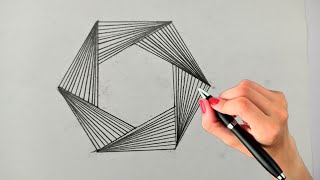How To Draw 3d Art On Paper ! Geometric Hexagon Drawing ! Optical Illusion ! Geometric Design