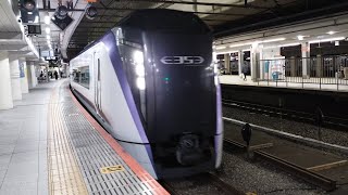 回5143M E353系 S114編成 特急かいじ43号甲府行の送り込みが新宿駅9番線を発車するシーン