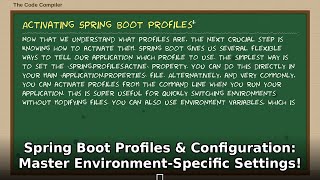 Master Spring Boot Profiles & Config in Java! 🚀 Environment Settings Guide