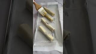 PHYLLO CHOCOLATE CIGARS🍫🍓🍨#yummy #foryou #tasty #recipe #easyrecipe #chocolate #icecream #shorts