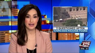 Video: 3 being questioned in connection with suspicious package found downtown