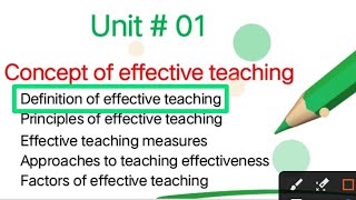 Definition of effective teaching 8601 unit 1