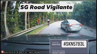 19feb2021 0738hrs south buona vista road #SKN5783L volvo s60 Crossing double white lines