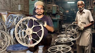 Unbelievable Casting Process of Motorcycle Wheel Rims in an Old Factory!