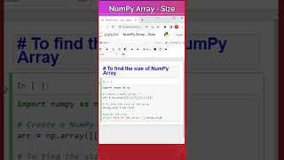 4 - How to find Size of Numpy Array | NumPy Coding