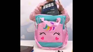 School Bags Child Unicorn Printing Backpack School Bag Set for Girl #Shorts