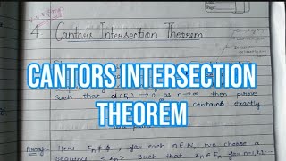 Cantors Intersection Theorem||Complete concept & Proof In Hindi||