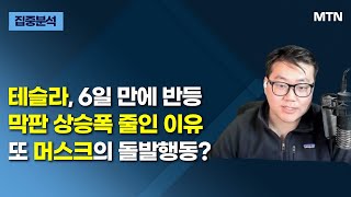 [글로벌 전략가들] 테슬라, 6일 만에 반등 막판 상승폭 줄인 이유 또 머스크의 돌발행동? / 머니투데이방송 (증시, 증권)