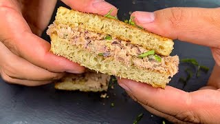 🥪 How to make Crispy Tuna Sandwich (without mayo) 👌 #crunchy #sandwich #foodie