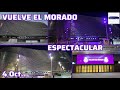 4 Oct. VUELVE EL MORADO!! Espectacular iluminación en la nueva plaza del Bernabéu