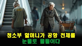 먼지와 빗자루 뒤에 감춰진 잊혀진 이야기: 청소부 할머니가 공항 전체를 눈물로 물들이다..