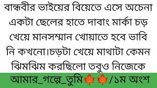 আমার গল্পে তুমি||১ম অংশ||বান্ধবীর ভাইয়ের বিয়ে তে এসে অচেনা একটা ছেলের কাছে দাবাং মার্কা চড় খেয়ে