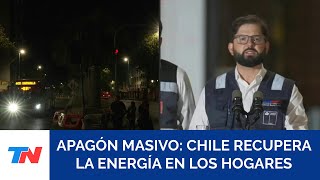 Boric confirmó que Chile recuperó la energía en el 90% de sus hogares tras el apagón masivo