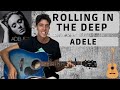 Adele - Rolling In the Deep (guitar tutorial + FULL guitar cover with tabs|chords on screen) 🎸🎵