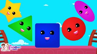 Five Little Shapes Jumping On The Bed |  Preschool Nursery Rhyme for Kids | Shape Song For Toddlers
