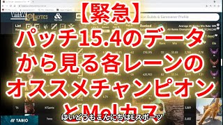 【緊急】LoLパッチ15.4のデータから見る各レーンのオススメチャンピオンとMelカス