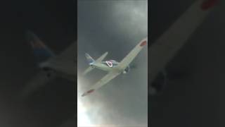 A revived, Real Japanese Zero fighter flies over a modern U.S. Air Force base! Nellis Air Show 2007