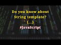 JS tips for better code | String templates #shorts