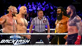 FULL MATCH - Roman Reigns & Veer Mahaan vs Brock Lesnar & Rock : Backlash 2022 - WWE 2K22