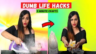 TRYING Dumb LIFE HACKS by 5 Minute Crafts 😂