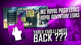 M2 Royal Pass 1 to 50 All Rewards |Yabli Emote is back | Roya Adventure