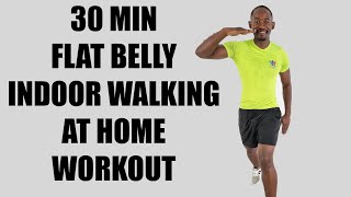 30 Minute Flat Tummy Walking at Home Workout for Weight Loss