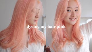 bleaching + dyeing my hair pink for only 35 pesos!! (Philippines)