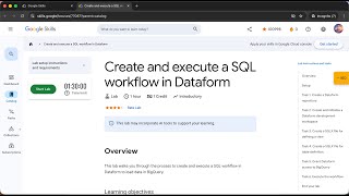 Create and execute a SQL workflow in Dataform