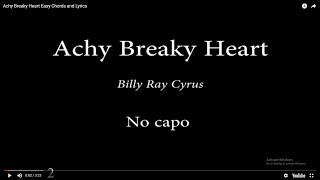 Achy Breaky Heart Easy Chords and Lyrics