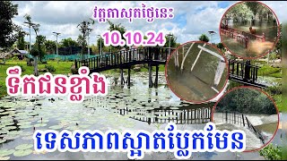 វត្តតាសុត ទឹកឡើងខ្លាំងណាស់ ទឹកជនត្រីចុះ #ចន្ទមុនី2024 #dhamma #[MatumOfficial]2024