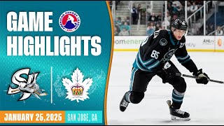 AHL HIGHLIGHTS | San Jose Barracuda vs. Toronto Marlies | Jan. 25, 2025