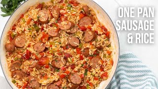 One Pan Smoked Sausage and Rice: an easy dinner! | The Recipe Rebel