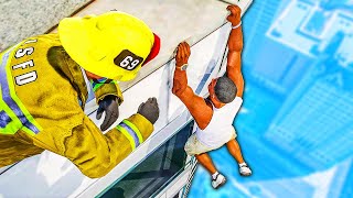 Saving Franklin from FALLING to DEATH in GTA 5!