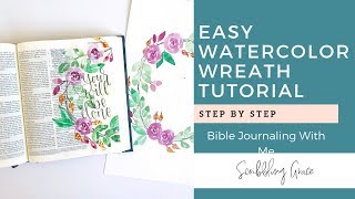 Watercolor Wreath Tutorial- Bible Journaling With Me