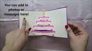 Birthday Pop-up card #trending #diy #craft #gift #cute #easy #fun #happy #love #tutorial  #cards