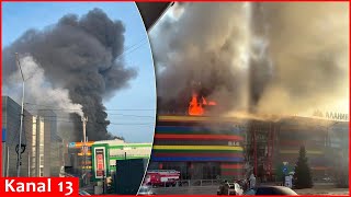 A fierce fire and explosion occurred at a shopping mall in the Russian republic of North Ossetia