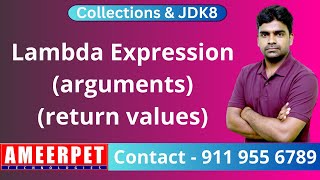 Lambda Expression with Arguments and Return Values in Java | Ameerpet Technologies | By Srinivas