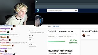 xQc Dies Laughing at StableRonaldo's Net Worth