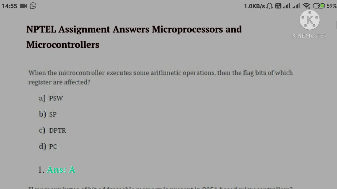 Microprocessors And Microcontrollers Nptel Assignment 5 Solution