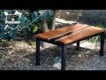 Bookmatched Blackwood Resin River Coffee Table | Sounds of the workshop